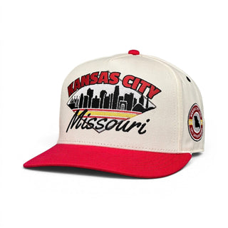 Kansas City Snapback - The Arrowhead (Cream/Red) - Shells Vintage Hat Co.