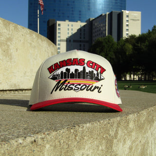 Kansas City Snapback - The Arrowhead (Cream/Red) - Shells Vintage Hat Co.