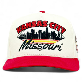 Kansas City Snapback - The Arrowhead (Cream/Red) - Shells Vintage Hat Co.