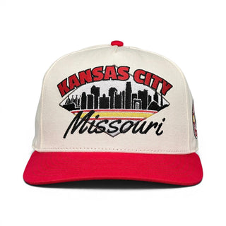 Kansas City Snapback - The Arrowhead (Cream/Red) - Shells Vintage Hat Co.