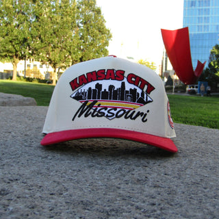 Kansas City Snapback - The Arrowhead (Cream/Red) - Shells Vintage Hat Co.