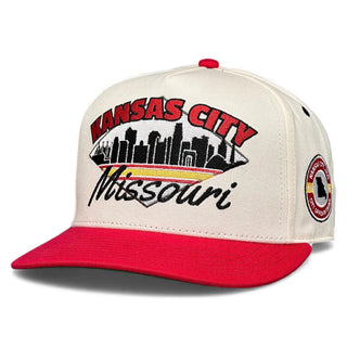 Kansas City Snapback - The Arrowhead (Cream/Red) - Shells Vintage Hat Co.