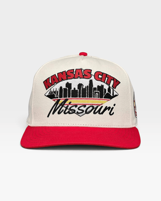 Kansas City Snapback - The Arrowhead (Cream/Red) - Shells Vintage Hat Co.