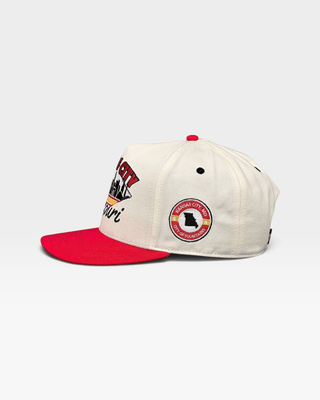 Kansas City Snapback - The Arrowhead (Cream/Red) - Shells Vintage Hat Co.