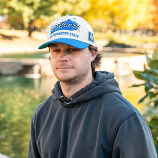 Kentucky Snapback - The Rupp (Cream/Blue) - Shells Vintage Hat Co.