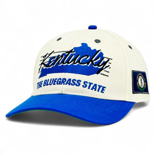 Kentucky Snapback - The Rupp (Cream/Blue) - Shells Vintage Hat Co.