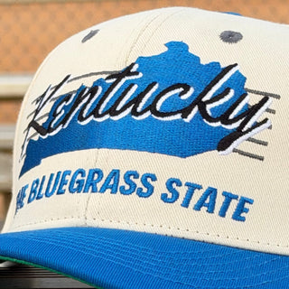 Kentucky Snapback - The Rupp (Cream/Blue) - Shells Vintage Hat Co.
