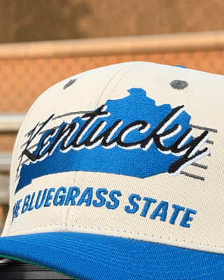 Kentucky Snapback - The Rupp (Cream/Blue) - Shells Vintage Hat Co.