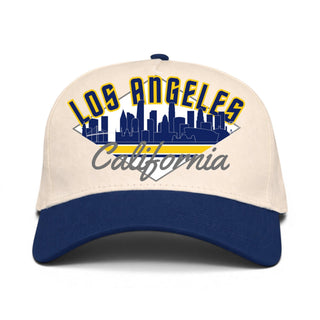 Los Angeles Snapback - The Fouts (Cream/Navy) - Shells Vintage Hat Co.