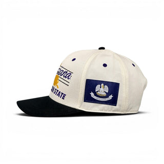 Louisiana Snapback - The Honey Badger (Cream/Black) - Shells Vintage Hat Co.