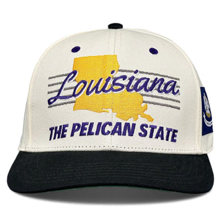 Louisiana Snapback - The Honey Badger (Cream/Black) - Shells Vintage Hat Co.
