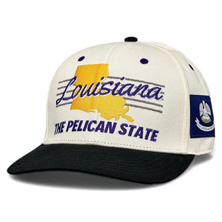 Louisiana Snapback - The Honey Badger (Cream/Black) - Shells Vintage Hat Co.