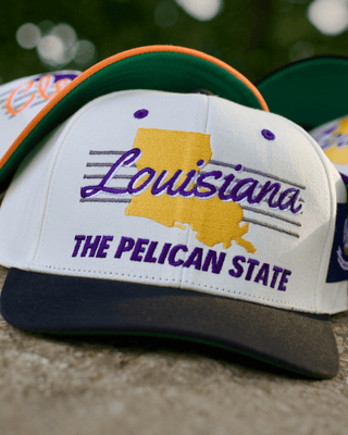 Louisiana Snapback - The Honey Badger (Cream/Black) - Shells Vintage Hat Co.