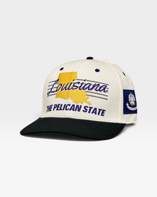 Louisiana Snapback - The Honey Badger (Cream/Black) - Shells Vintage Hat Co.