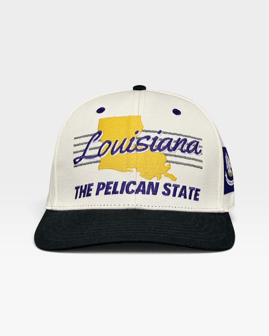 Louisiana Snapback - The Honey Badger (Cream/Black) - Shells Vintage Hat Co.