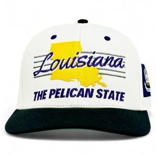 Louisiana Snapback - The Honey Badger (Cream/Black) - Shells Vintage Hat Co.