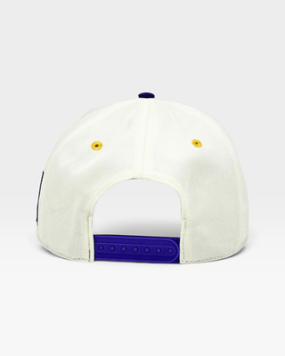 Louisiana Snapback - The Honey Badger (Cream/Purple) - Shells Vintage Hat Co.