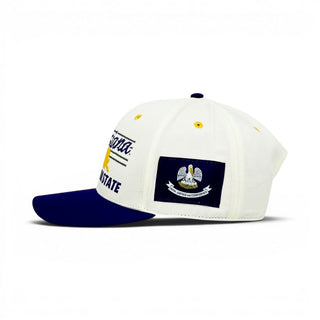Louisiana Snapback - The Honey Badger (Cream/Purple) - Shells Vintage Hat Co.