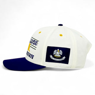 Louisiana Snapback - The Honey Badger (Cream/Purple) - Shells Vintage Hat Co.