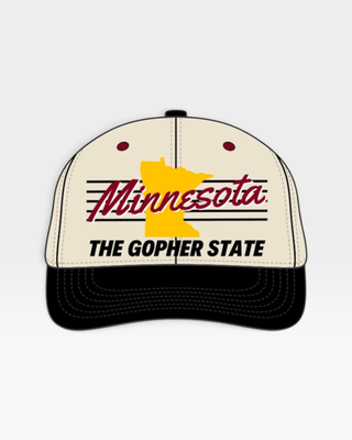 Minnesota Snapback - The Gopher (Cream/Black) - Shells Vintage Hat Co.