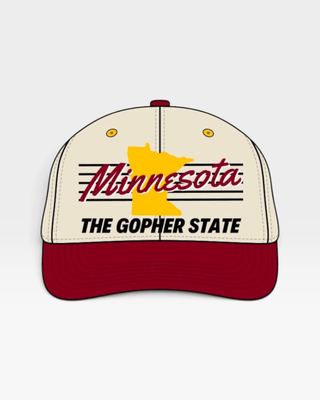Minnesota Snapback - The Gopher (Cream/Crimson) - Shells Vintage Hat Co.