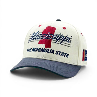 Mississippi Snapback - The Magnolia (Cream/Navy) - Shells Vintage Hat Co.