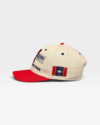 Mississippi Snapback - The Magnolia (Cream/Red) - Shells Vintage Hat Co.