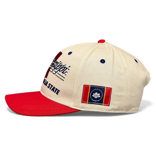Mississippi Snapback - The Magnolia (Cream/Red) - Shells Vintage Hat Co.