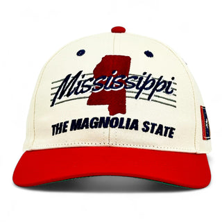 Mississippi Snapback - The Magnolia (Cream/Red) - Shells Vintage Hat Co.