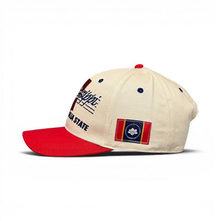 Mississippi Snapback - The Magnolia (Cream/Red) - Shells Vintage Hat Co.