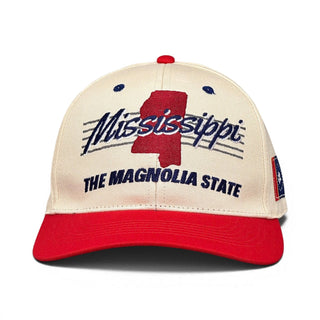 Mississippi Snapback - The Magnolia (Cream/Red) - Shells Vintage Hat Co.