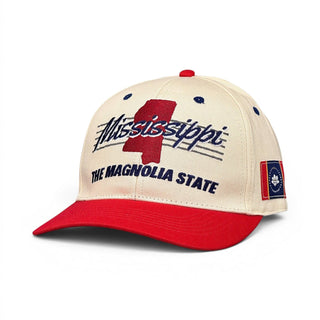 Mississippi Snapback - The Magnolia (Cream/Red) - Shells Vintage Hat Co.