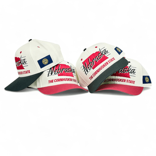 Nebraska Snapback - The Husker (Cream/Black) - Shells Vintage Hat Co.