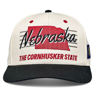 Nebraska Snapback - The Husker (Cream/Black) - Shells Vintage Hat Co.