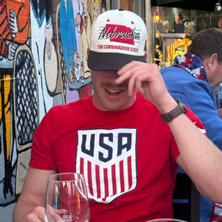Nebraska Snapback - The Husker (Cream/Black) - Shells Vintage Hat Co.