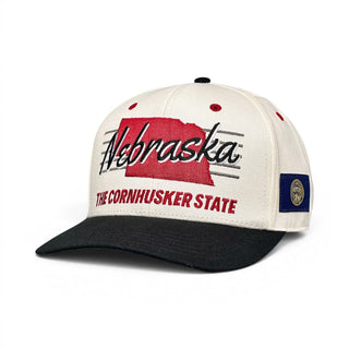 Nebraska Snapback - The Husker (Cream/Black) - Shells Vintage Hat Co.