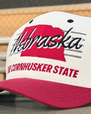 Nebraska Snapback - The Husker (Cream/Red) - Shells Vintage Hat Co.