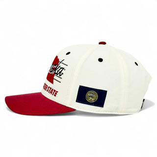 Nebraska Snapback - The Husker (Cream/Red) - Shells Vintage Hat Co.