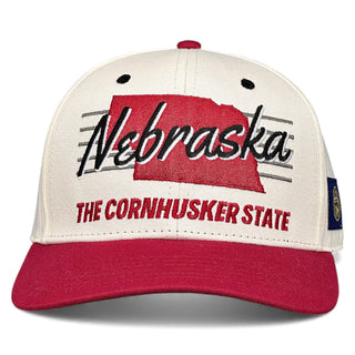 Nebraska Snapback - The Husker (Cream/Red) - Shells Vintage Hat Co.
