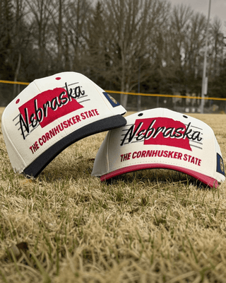 Nebraska Snapback - The Husker (Cream/Red) - Shells Vintage Hat Co.
