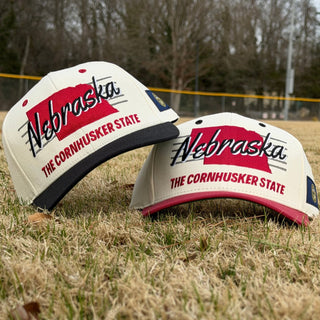 Nebraska Snapback - The Husker (Cream/Red) - Shells Vintage Hat Co.
