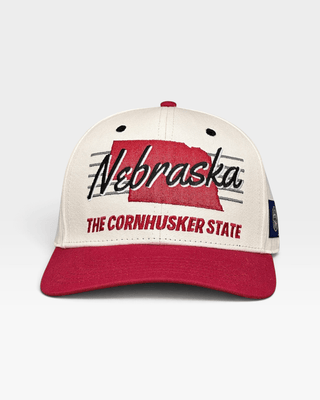 Nebraska Snapback - The Husker (Cream/Red) - Shells Vintage Hat Co.