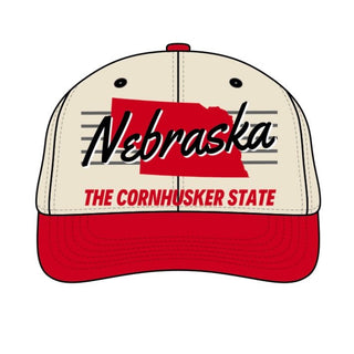 Nebraska Snapback - The Husker (Cream/Red) - Shells Vintage Hat Co.