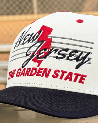 New Jersey Snapback - The Brodeur (Cream/Black) - Shells Vintage Hat Co.