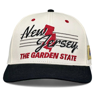 New Jersey Snapback - The Brodeur (Cream/Black) - Shells Vintage Hat Co.