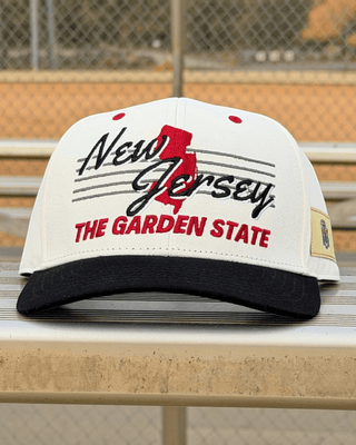 New Jersey Snapback - The Brodeur (Cream/Black) - Shells Vintage Hat Co.