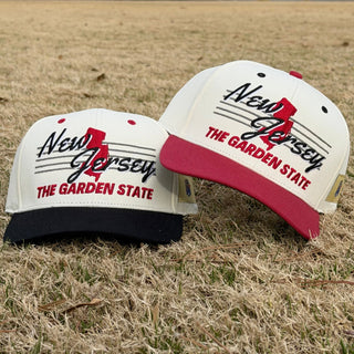 New Jersey Snapback - The Brodeur (Cream/Black) - Shells Vintage Hat Co.
