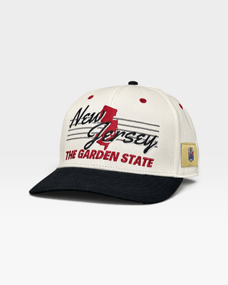 New Jersey Snapback - The Brodeur (Cream/Black) - Shells Vintage Hat Co.