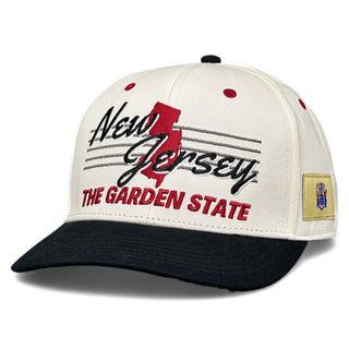 New Jersey Snapback - The Brodeur (Cream/Black) - Shells Vintage Hat Co.