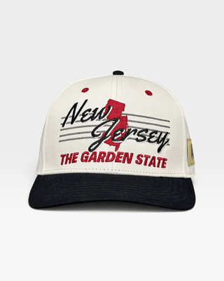 New Jersey Snapback - The Brodeur (Cream/Black) - Shells Vintage Hat Co.
